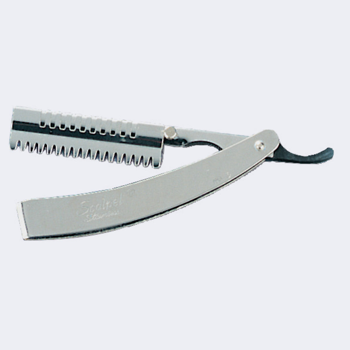 Dannyco 3C Stainless Steel Haircutting Razor – Flat Handle / Rasoir de coupe Dannyco 3C en acier inoxydable – manche plat
