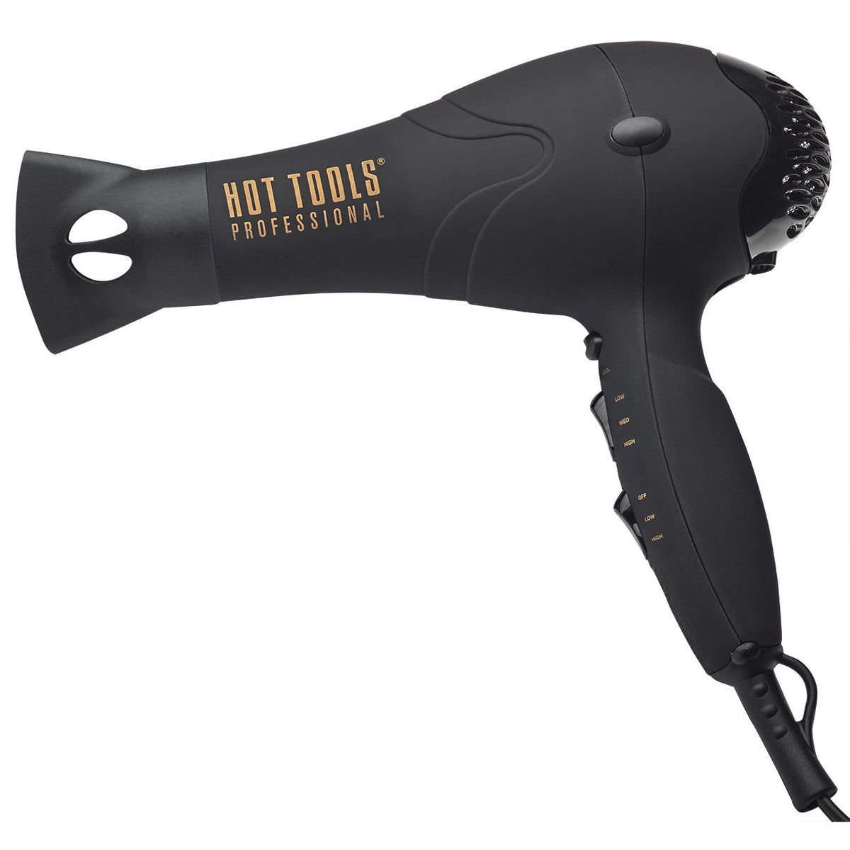 Hot Tools SuperLite turbo ionic dryer with the concentrator attachment fitted