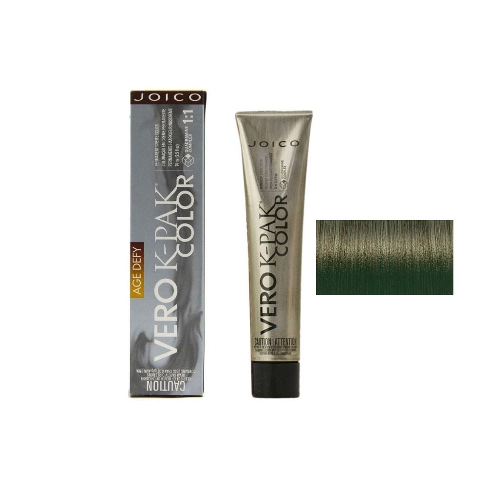 Joico Vero K-Pak Age Defy Permanent Creme Color — shade 7NA Dark Natural Ash Blonde, 74 ml tube with carton and hair swatch