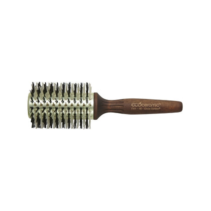 Olivia Garden Round firm thermal brush with soft bristles — 74MM: EcoCeramic firm-bristle thermal round brush, side view, plain white background