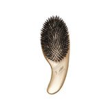 Olivia Garden Divine DV-4 boar bristle styling brush, gold oval cushion brush, on a plain white background