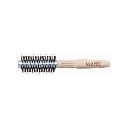 Olivia Garden EcoHair Bamboo Thermal Round Brush — 54 mm: bamboo-handled combo vent round brush, side view, plain white background