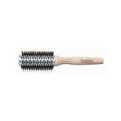 Olivia Garden EcoHair Bamboo Thermal Round Brush — 67 mm: bamboo-handled combo vent round brush, side view, plain white background