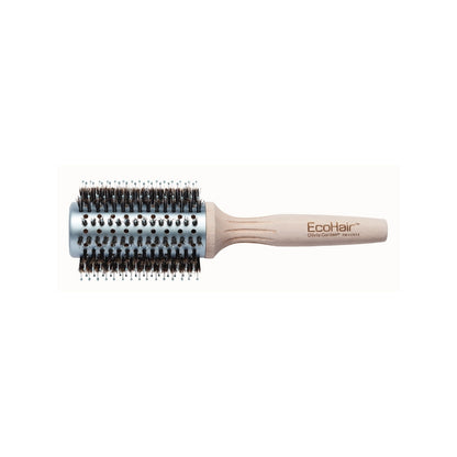 Olivia Garden EcoHair Bamboo Thermal Round Brush — 76 mm: bamboo-handled combo vent round brush, side view, plain white background