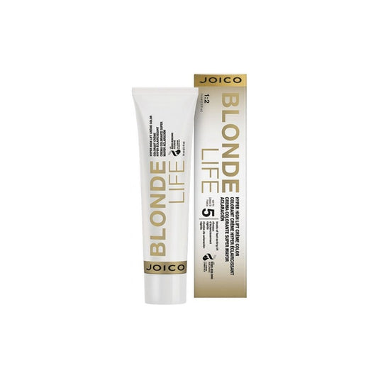 Joico Blonde Life Hyper High Lift Creme Color 74 ml — shade HLB / Clear Booster, 74 ml/60 ml tube with its colour swatch, plain white background