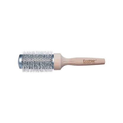 Olivia Garden EcoHair Bamboo Thermal Brush — 44MM: bamboo-handled thermal round brush, side view, plain white background