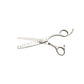 Olivia Garden TextureCut Chunking Shear — mirror-polished stainless chunking shear, open blades, the lower blade cut into a few very wide chunking teeth, Olivia Garden engraved at the pivot, plain white background