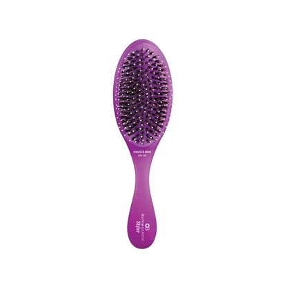 Olivia Garden Styling brush — Styling Brush Purple: OG oval styling brush, face-on, plain white background