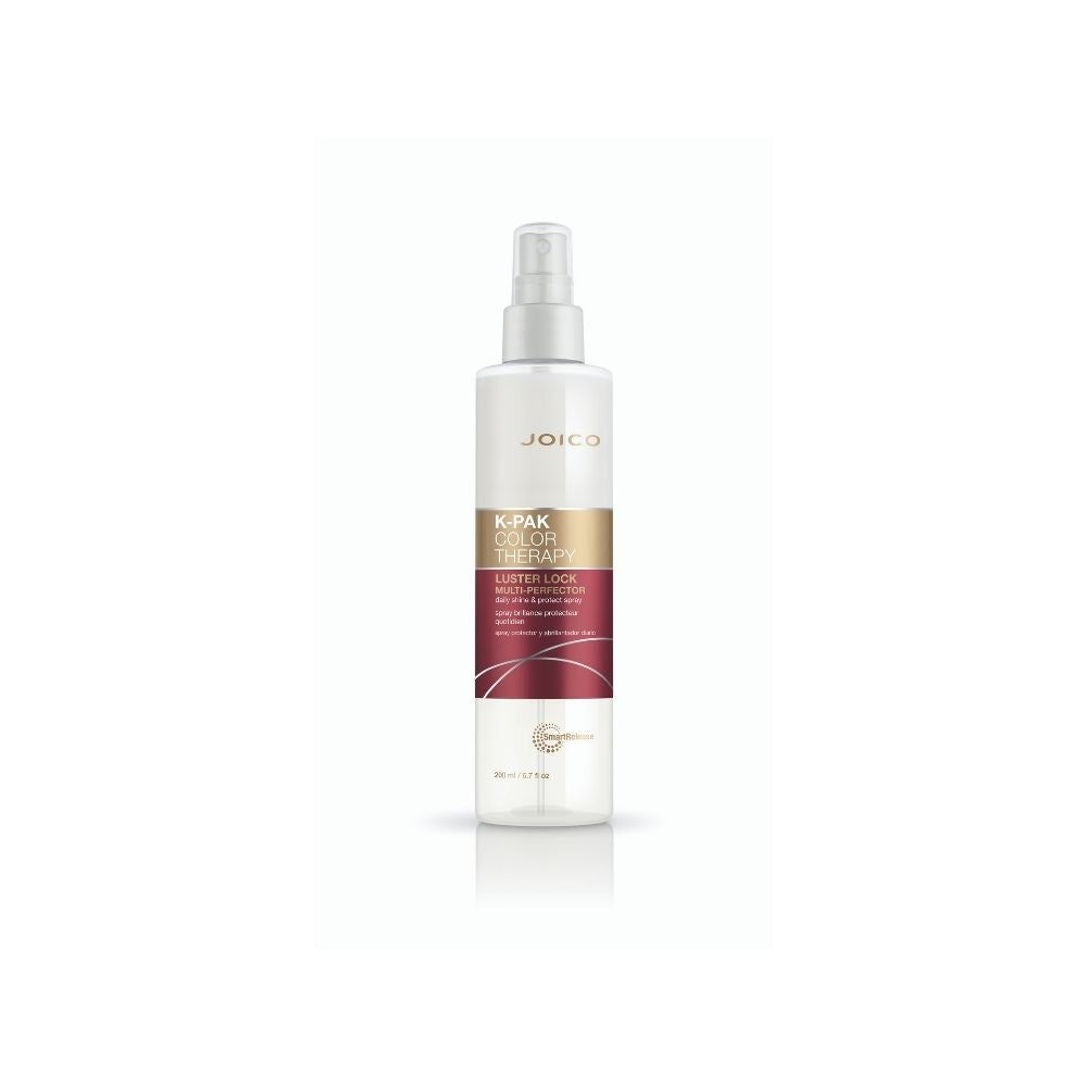Joico Luster Lock Multi-Perfector Daily Shine & Protect Spray — leave-in spray bottle, front label, plain white background