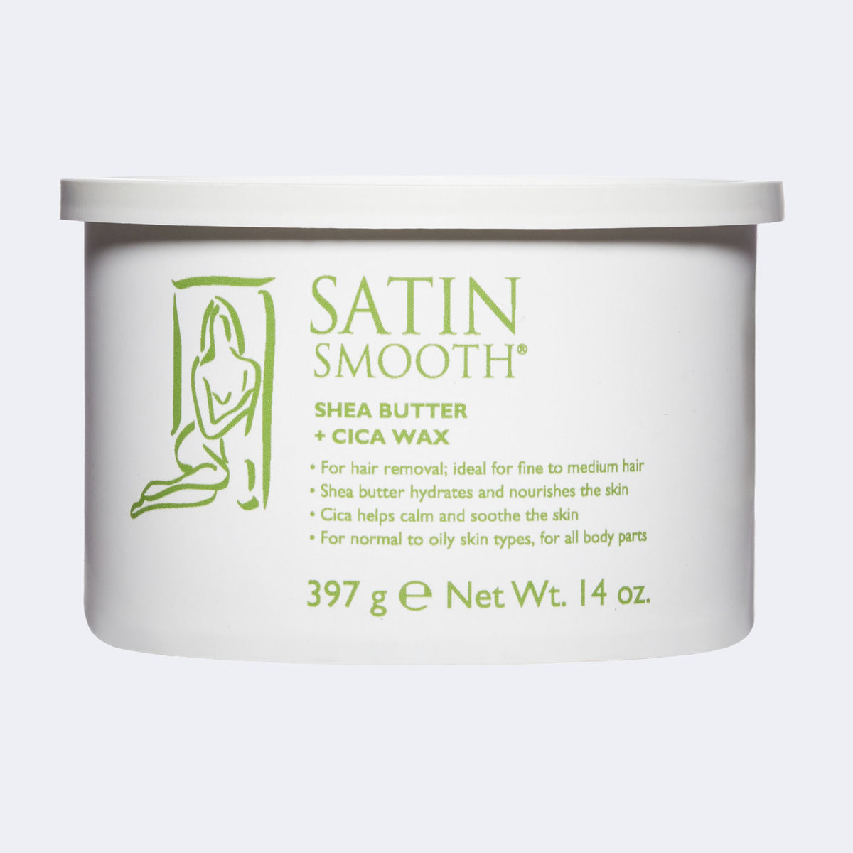 Satin Smooth Shea Butter and Cica Wax — 14 oz can, front of pack