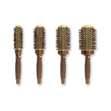 Olivia Garden NanoThermic PowerGrip set of four wavy-barrel thermal brushes, on a plain white background