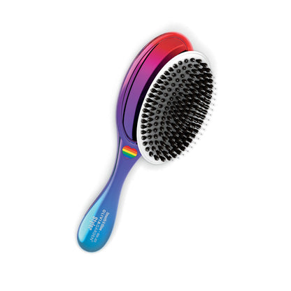 Olivia Garden Styling brush — Pride Styling Brush: OG oval styling brush, face-on, plain white background