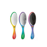 Olivia Garden OG Pride box of three rainbow detangling brushes, on a plain white background
