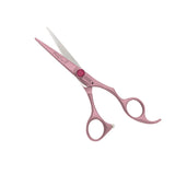 Olivia Garden SilkCutPRO 5 inch chisel shear in the pink BCA 2023 finish, on a plain white background