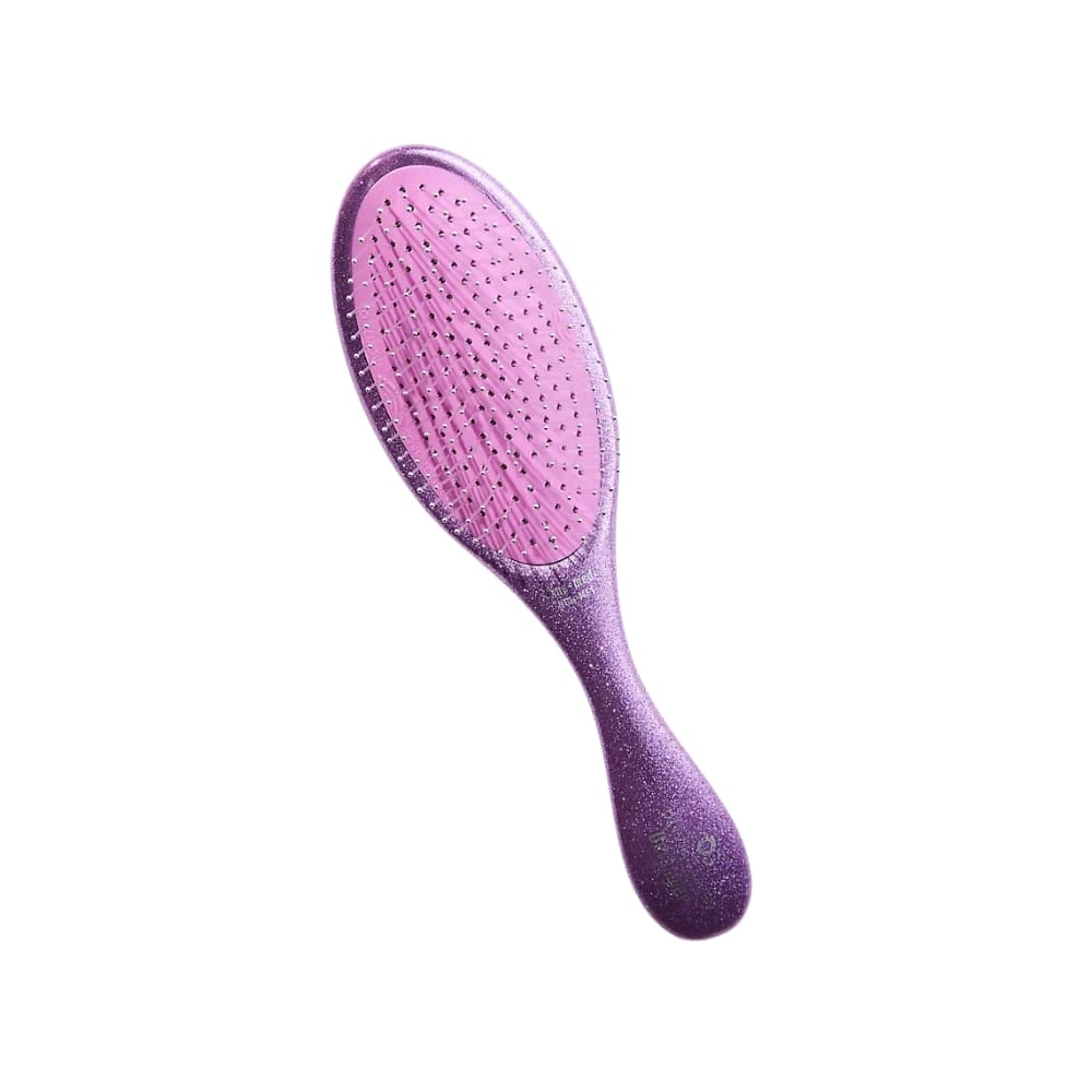 Olivia Garden Glitter detangling brush in mauve with a removable cushion, on a plain white background