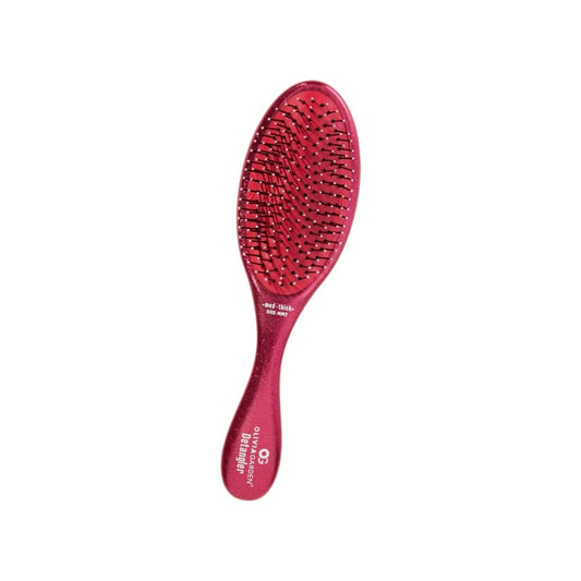 Olivia Garden Glitter Detangling Brush – Red, Thick Hair