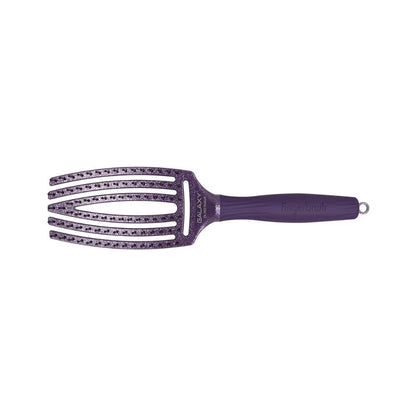 Olivia Garden Curved and ventilated paddle brush — Medium: curved vented fingerbrush, plain white background