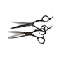 Olivia Garden OG Barber 5.75 inch offset shear with its straight slimmer, on a plain white background