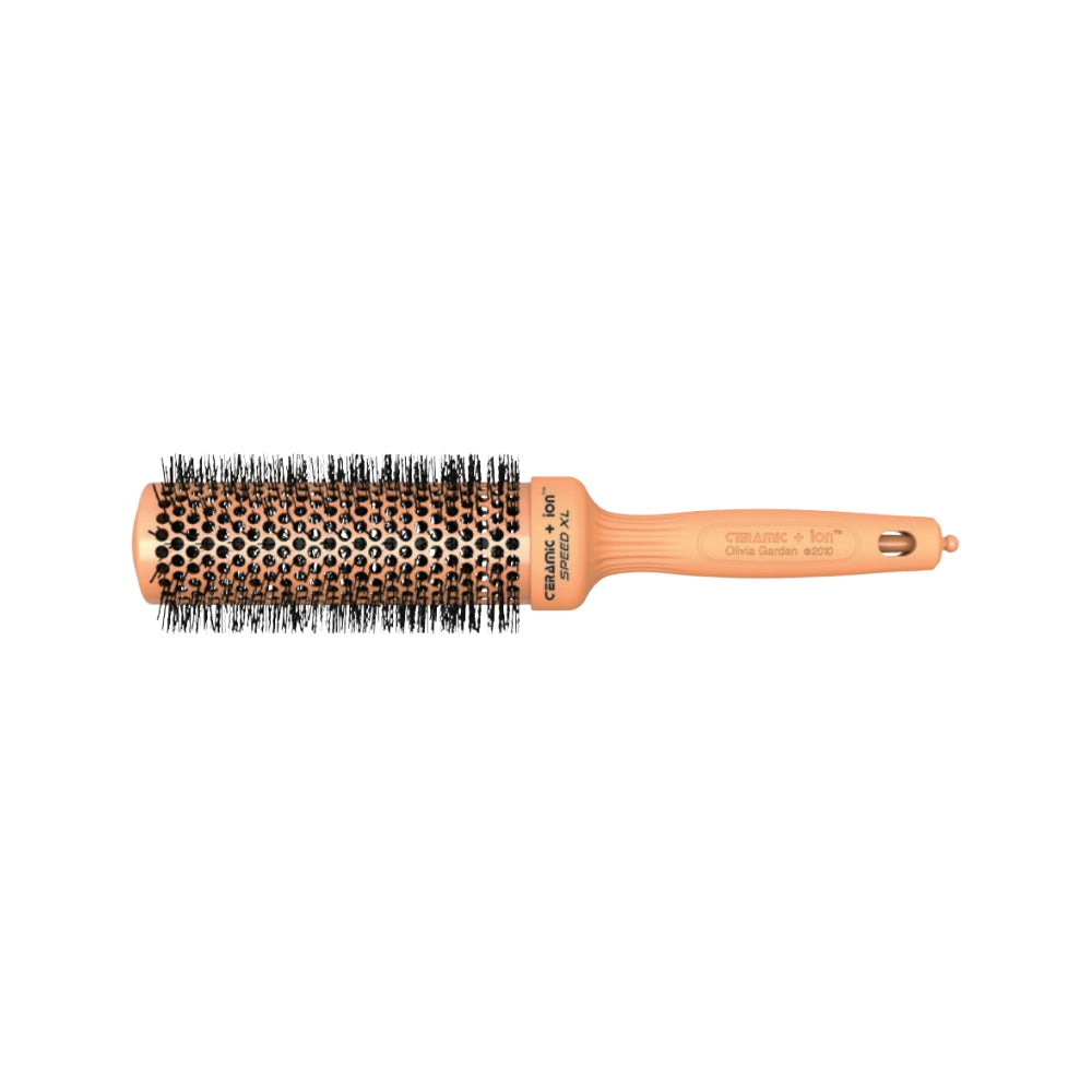Olivia Garden Ceramic + ion Speed XL Blossom brush, 45 mm orange limited edition, on a plain white background