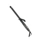 Olivia Garden Curling Iron — dark grey Titanium + Ion curling iron with a slim barrel and black spring clamp, heat settings and controls on the body, coiled black cord, angled view on plain white