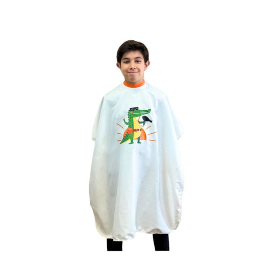 Flean'Up Kids' Poncho cutting cape, crocodile print