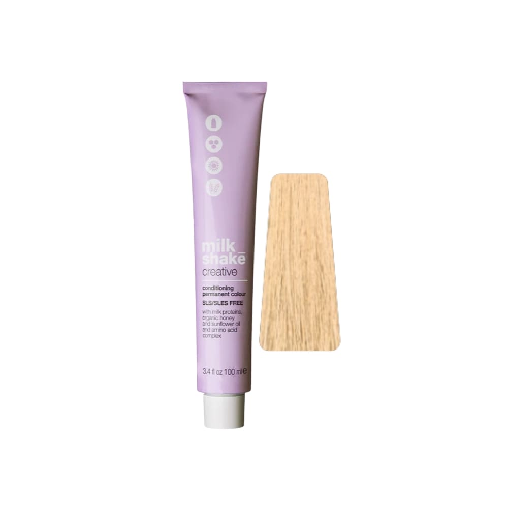 milk_shake Creative Permanent Colour 10NN Intense Platinum Lightest Blond (10.0) 100 ml tube with swatch