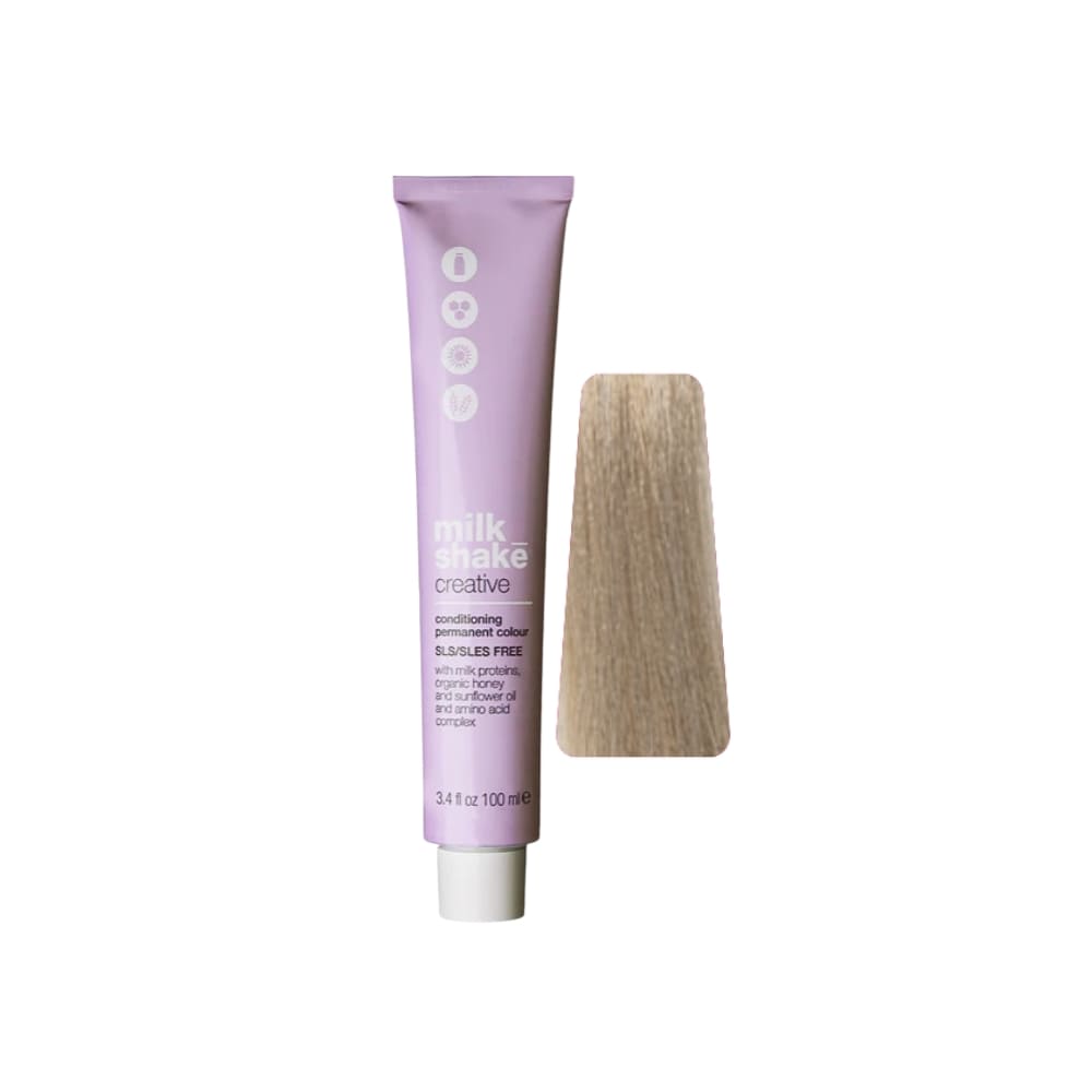 milk_shake Creative Permanent Colour 10N+ Platinum Lightest Blond (10.00) 100 ml tube with swatch