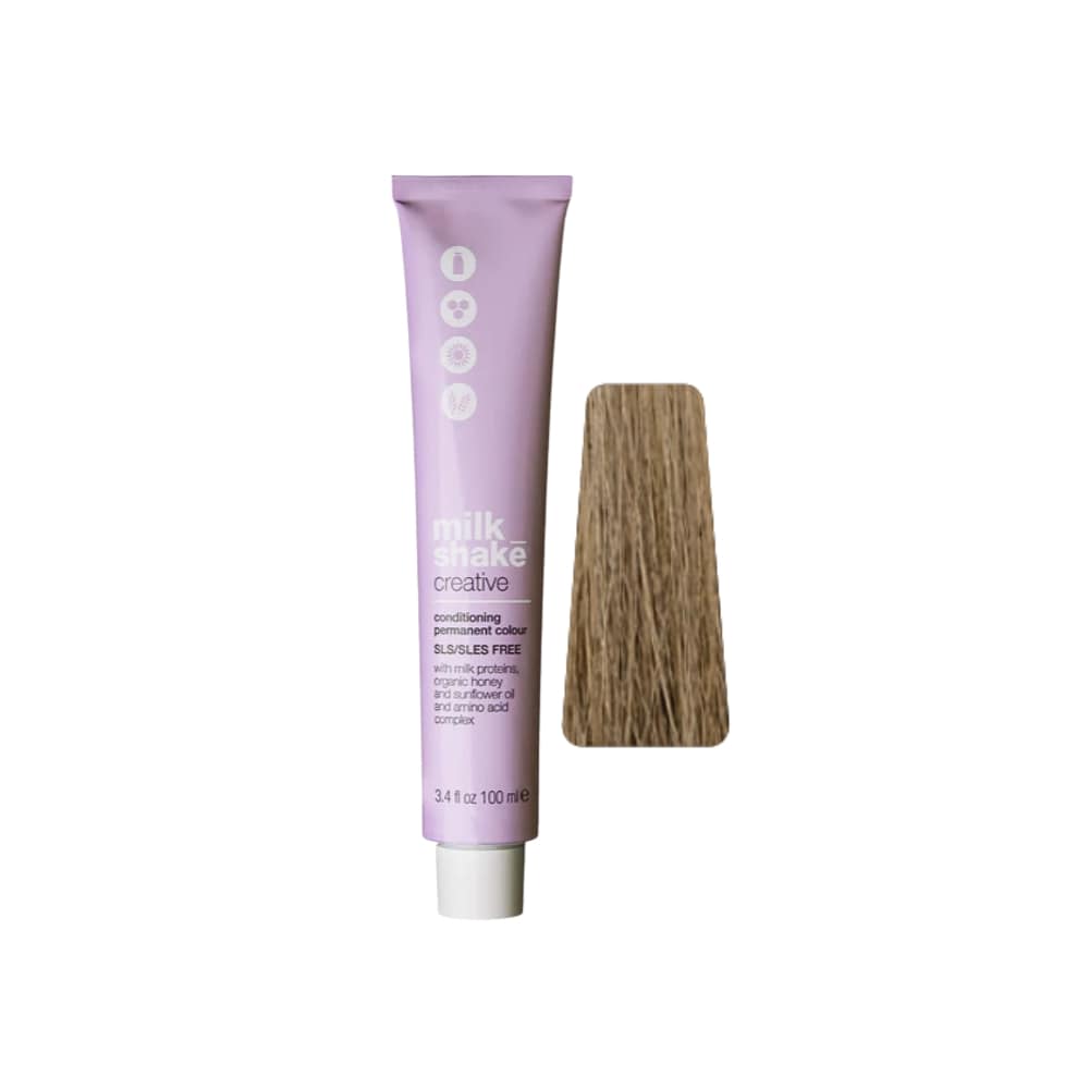 milk_shake Creative Permanent Colour 8A Ash Light Blond (8.1) 100 ml tube with swatch