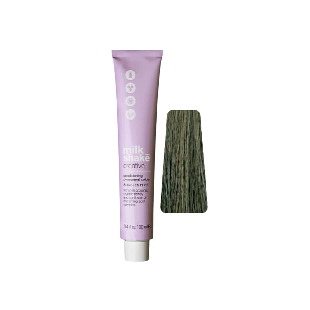 milk_shake Creative Permanent Colour 6AA Intense Ash Dark Blond (6.11) 100 ml tube with swatch