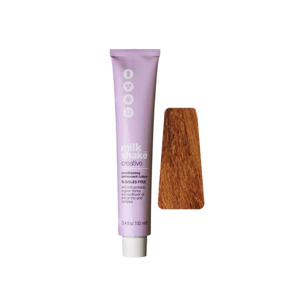 milk_shake Creative Permanent Colour 7GC Golden Copper Medium Blond (7.34) 100 ml tube with swatch