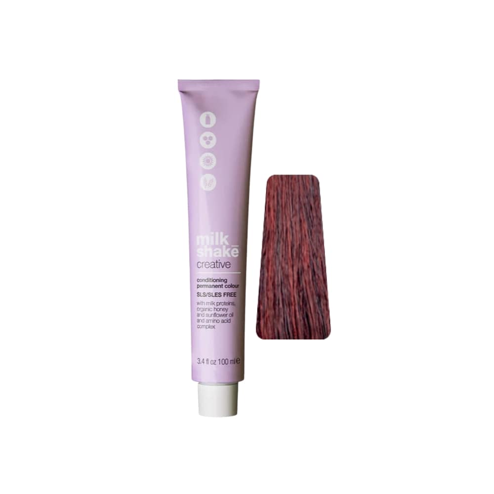 milk_shake Creative Permanent Colour 4R Red Medium Brown (4.6) 100 ml tube with swatch