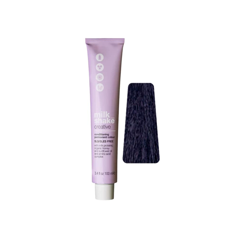 milk_shake Creative Permanent Colour 1V Violet Black (1.7) 100 ml tube with swatch
