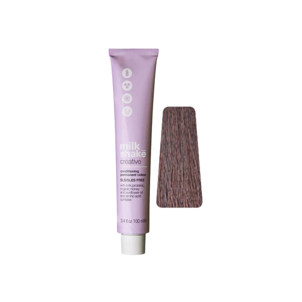 milk_shake Creative Permanent Colour 4CGA Copper Golden Ash Medium Brown (4.431) 100 ml tube with swatch