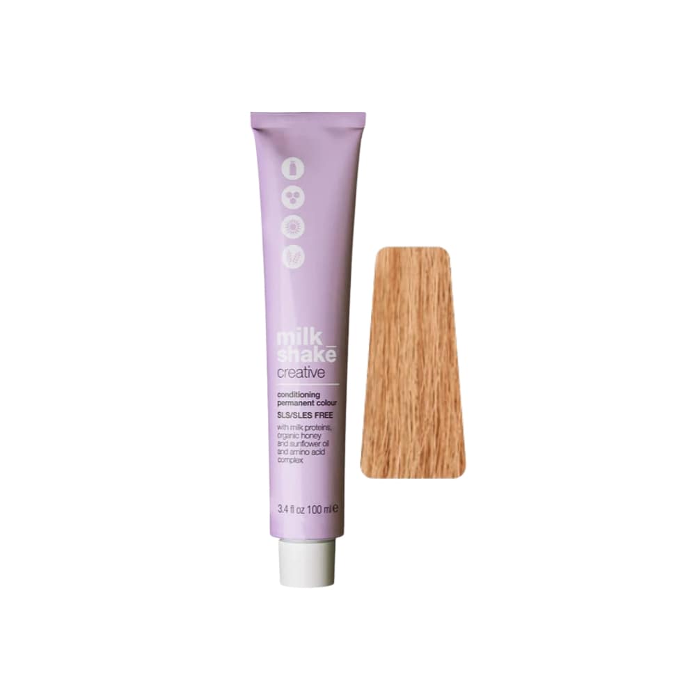 milk_shake Creative Permanent Colour 8CGA Copper Golden Ash Light Blond (8.431) 100 ml tube with swatch
