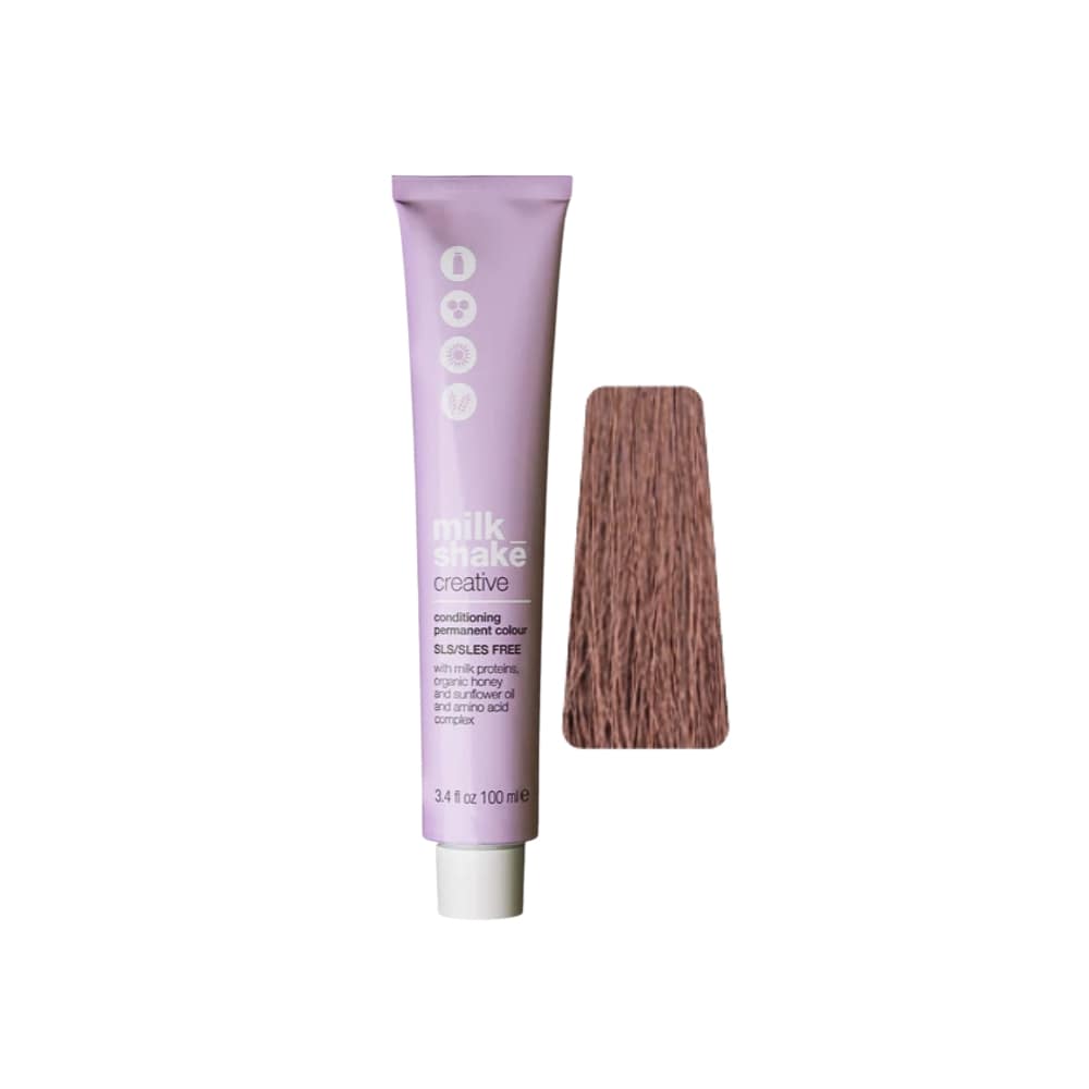 milk_shake Creative Permanent Colour 6AM Ash Mahogany Dark Blond (6.15) 100 ml tube with swatch