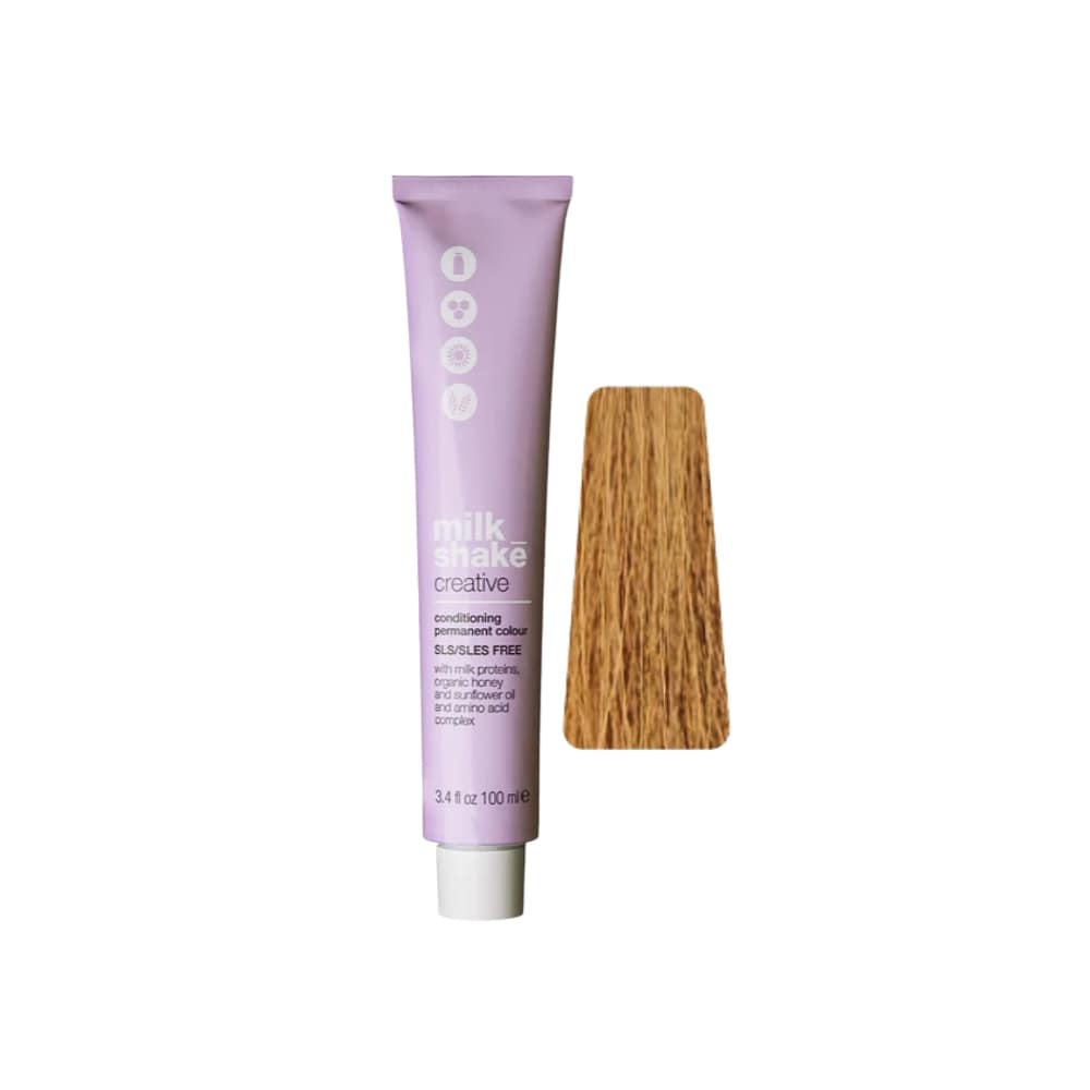 milk_shake Creative Permanent Colour 7GAC Golden Ash Copper Medium Blond (7.314) 100 ml tube with swatch