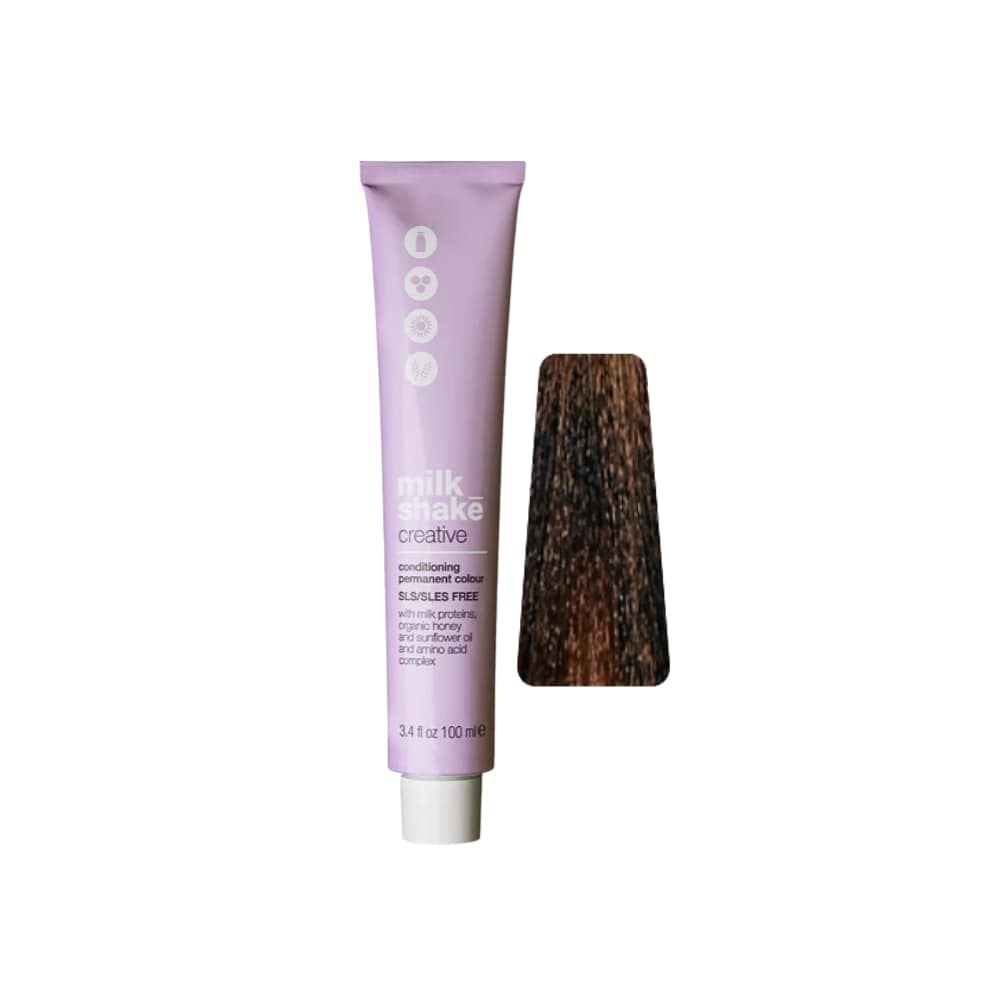 milk_shake Creative Permanent Colour 6AG Ash Gold Dark Blond (6.13) 100 ml tube with swatch
