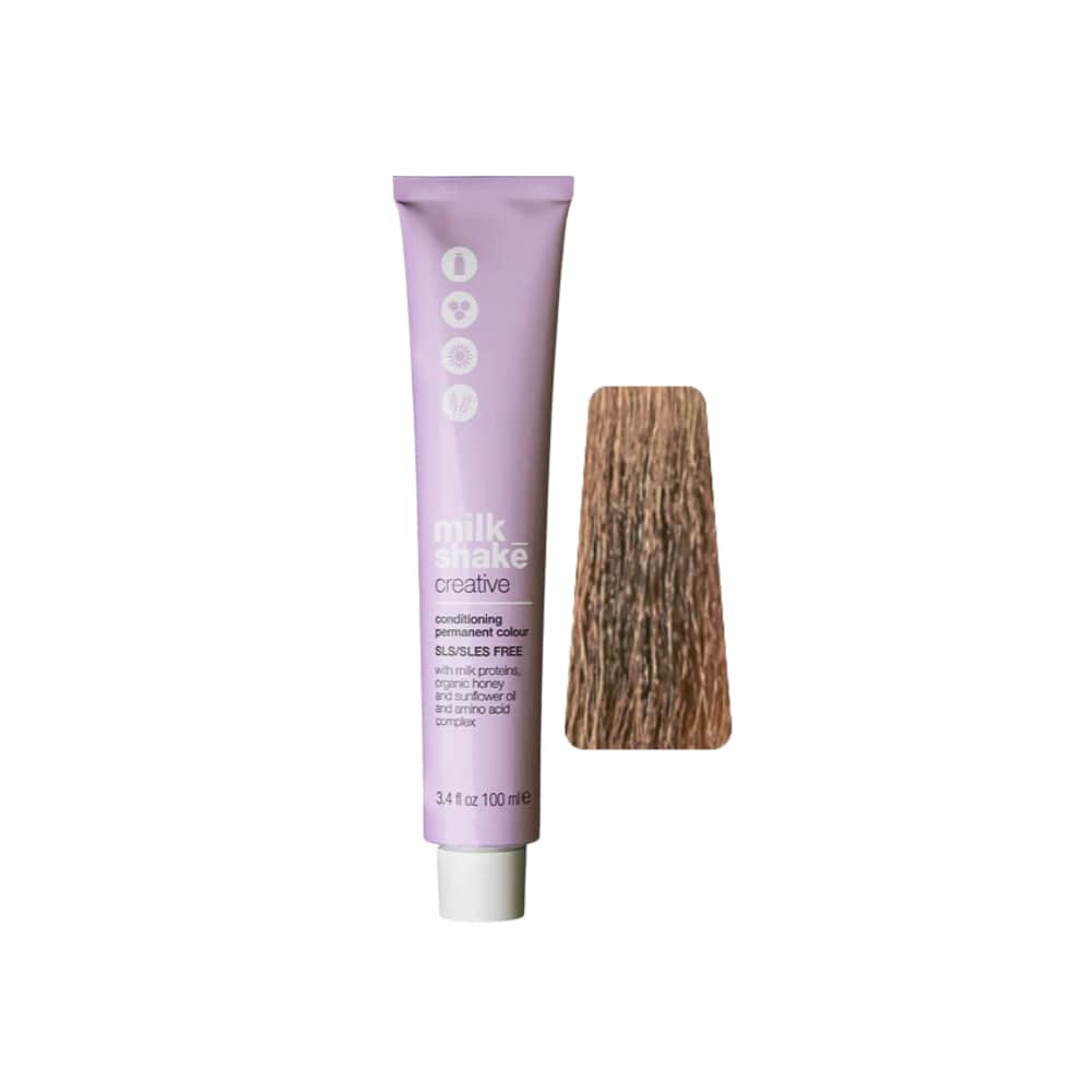 milk_shake Creative Permanent Colour 7AG Ash Gold Medium Blond (7.13) 100 ml tube with swatch