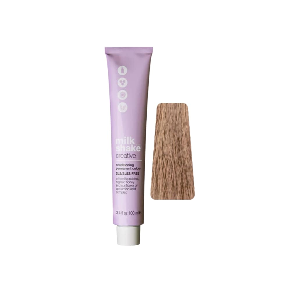milk_shake Creative Permanent Colour 8AG Ash Gold Light Blond (8.13) 100 ml tube with swatch