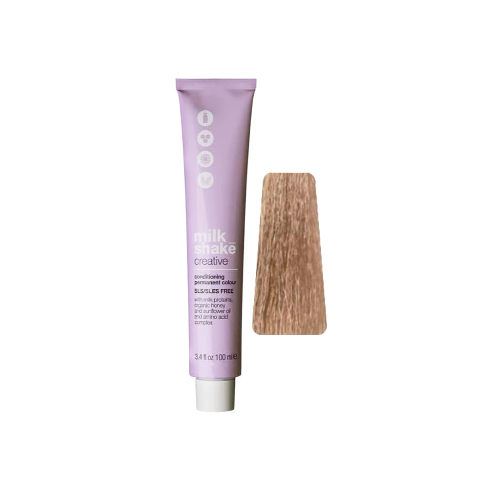 milk_shake Creative Permanent Colour 9AG Ash Gold Very Light Blond (9.13) 100 ml tube with swatch