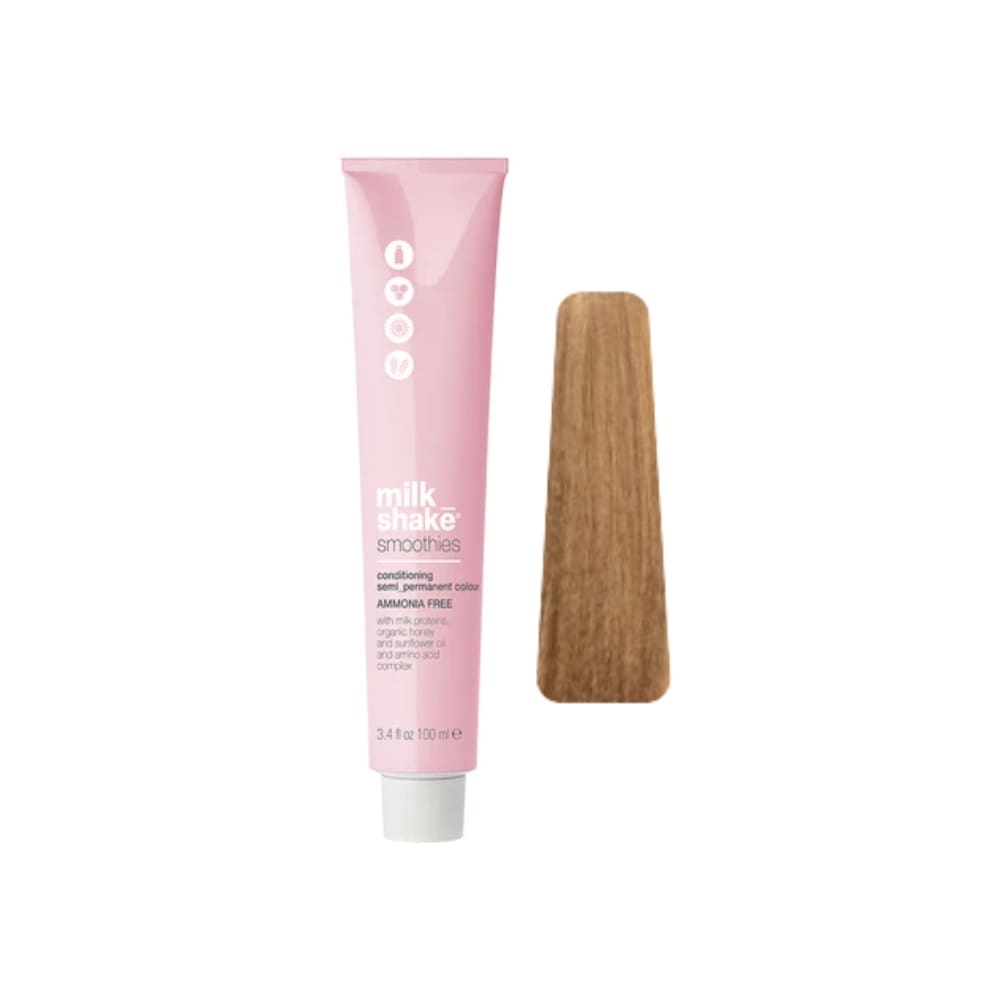 milk_shake Smoothies Semi-Permanent Hair Colour — 8N Light Blond 100 ml tube and swatch