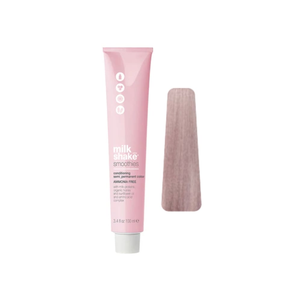 milk_shake Smoothies Semi-Permanent Hair Colour — 9NV Natural Violet Very Light Blond 100 ml tube and swatch