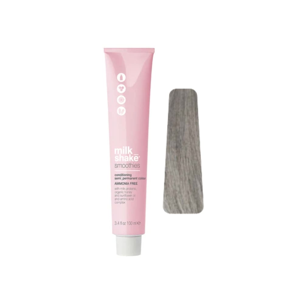 milk_shake Smoothies Semi-Permanent Hair Colour — Silver 100 ml tube and swatch