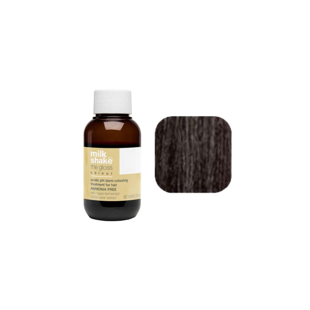 milk_shake The Gloss Colour 6A Ash Dark Blonde (6.1) 60 ml — bottle and shade swatch, plain white background