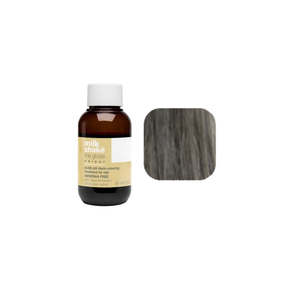 milk_shake The Gloss Colour 7A Ash Medium Blonde (7.1) 60 ml — bottle and shade swatch, plain white background