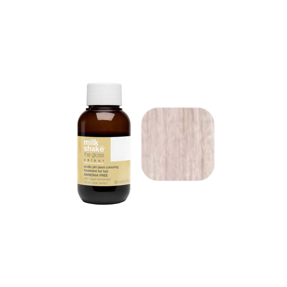 milk_shake The Gloss Colour 9NV Natural Violet Very Light Blonde (9.07) 60 ml — bottle and shade swatch, plain white background