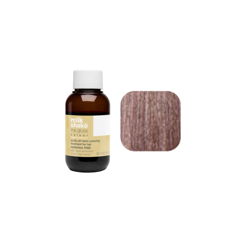 milk_shake The Gloss Colour 7VA Violet Ash Medium Blonde (7.71) 60 ml — bottle and shade swatch, plain white background