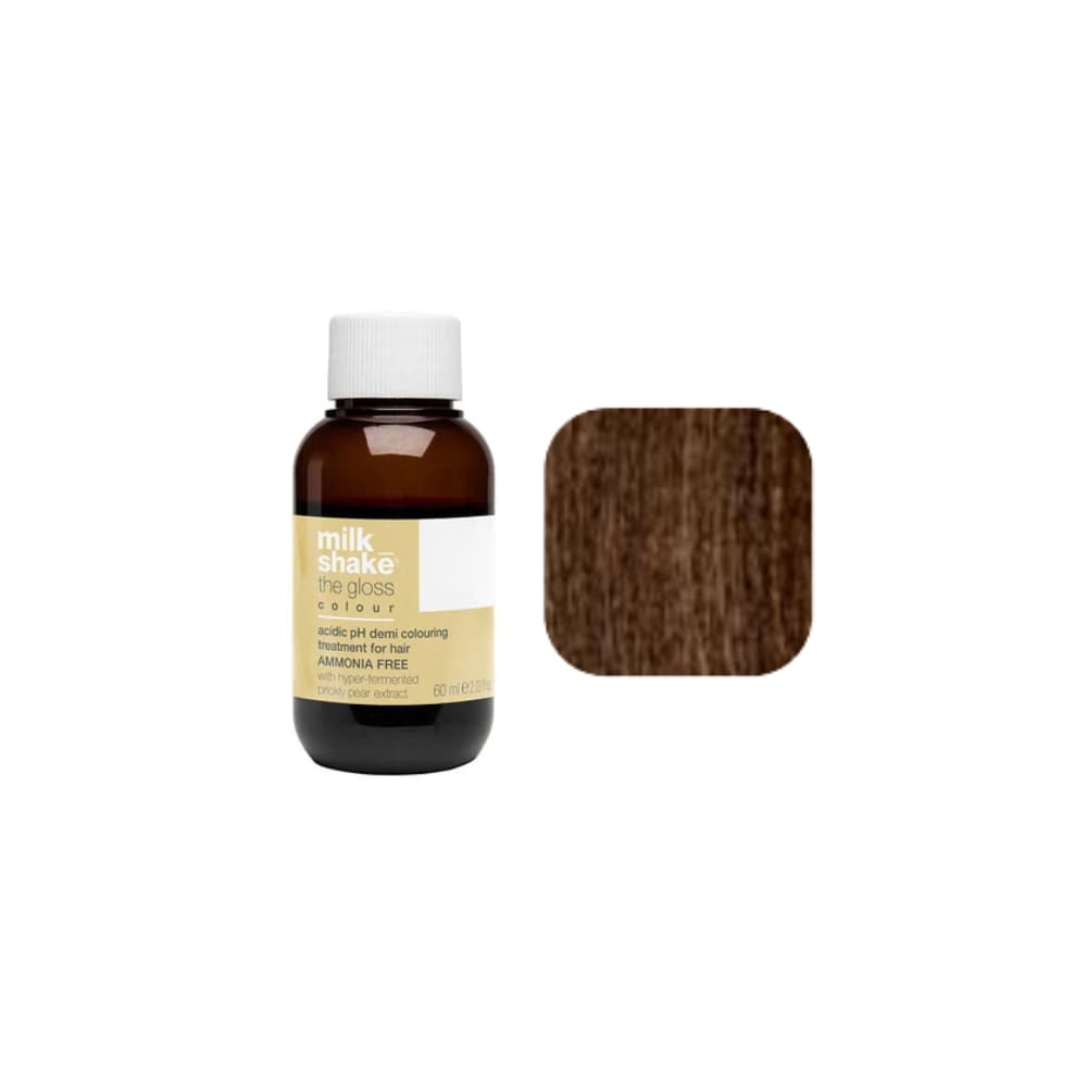 milk_shake The Gloss Colour 6G Golden Dark Blonde (6.3) 60 ml — bottle and shade swatch, plain white background
