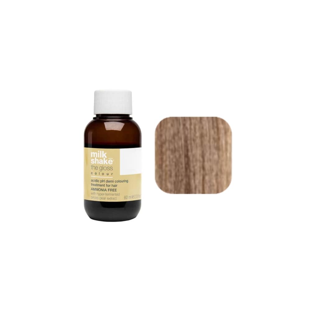 milk_shake The Gloss Colour 8GV Golden Violet Light Blonde (8.37) 60 ml — bottle and shade swatch, plain white background