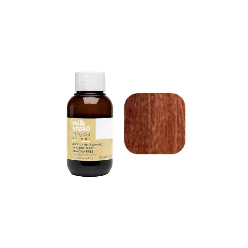 milk_shake The Gloss Colour 6C Copper Dark Blonde (6.4) 60 ml — bottle and shade swatch, plain white background